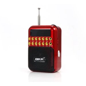 Радіоприймач з FM USB MicroSD BKK B872 радіо на акумуляторі Червоний