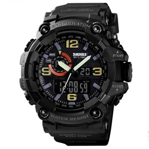 Годинник наручний чоловічий SKMEI 1520BK BLACK, армійський годинник протиударний. Колір чорний