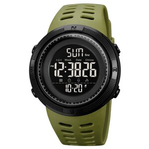 Годинник наручний чоловічий SKMEI 2070AG ARMY GREEN, армійський годинник протиударний. Колір зелений