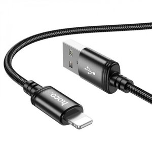 Кабель для телефону USB to Lightning Apple iPhone HOCO X89 100см 2,4A Чорний