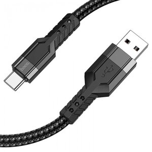 Кабель для зарядки телефонів USB - Type-C HOCO U110 Extra Durability 2.4A Чорний