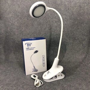 Настільна акумуляторна лампа світильник Tedlux TL-1009 LED на гнучкій ніжці і прищіпці