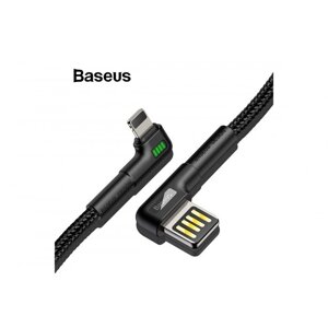 Кабель Baseus Data Lightning 2.4A 1 м CALKLF-P01 Бічний USB Чорний Оригінал