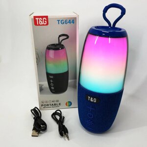 Портативна колонка TG644 5W з RGB підсвічуванням та ремінцем. Колір синій в Львівській області от компании Интернет-магазин  towershop.online