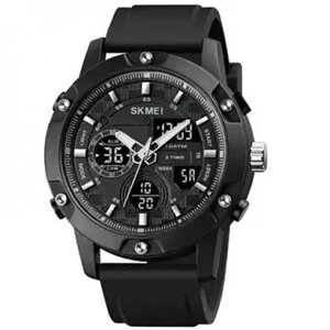 Годинник наручний чоловічий SKMEI 1757BKBK BLACK-BLACK, годинник наручний електронний тактичний. Колір чорний