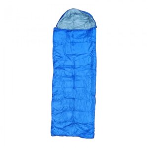 Спальний зимовий мішок до -5° широкий 200*70см з капюшоном спальник ковдру з чохлом для перенесення Синій