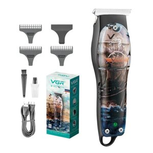 Професійний триммер для стрижки волосся та бороди VGR V-953 з насадками
