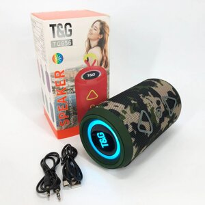 Bluetooth колонка портативна TG656 FM-радіо. Колір: камуфляж