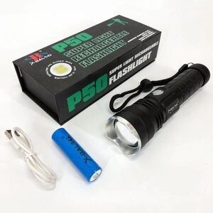 Ліхтарик ручної тактичний Bailong BL-P03-P50, водонепроникний ліхтарик, ручний ліхтарик led
