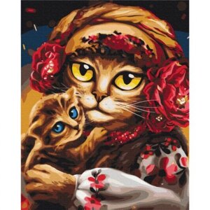 Картина за номерами "Сім'я котиків Маріанна Пащук"