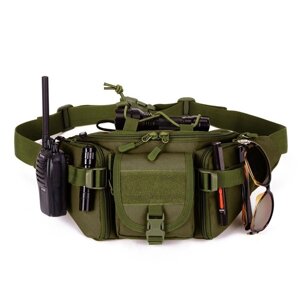 Сумка поясна тактична / Чоловіча сумка на пояс / Армійська сумка. Колір зелений