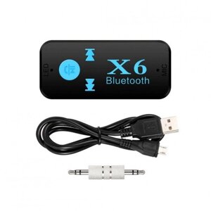 Бездротовий адаптер Bluetooth приймач аудіо ресивер BT-X6, Фм модулятор блютуз у машину