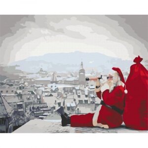 Картина за номерами "Санта не спить" в Львівській області от компании Интернет-магазин  towershop.online