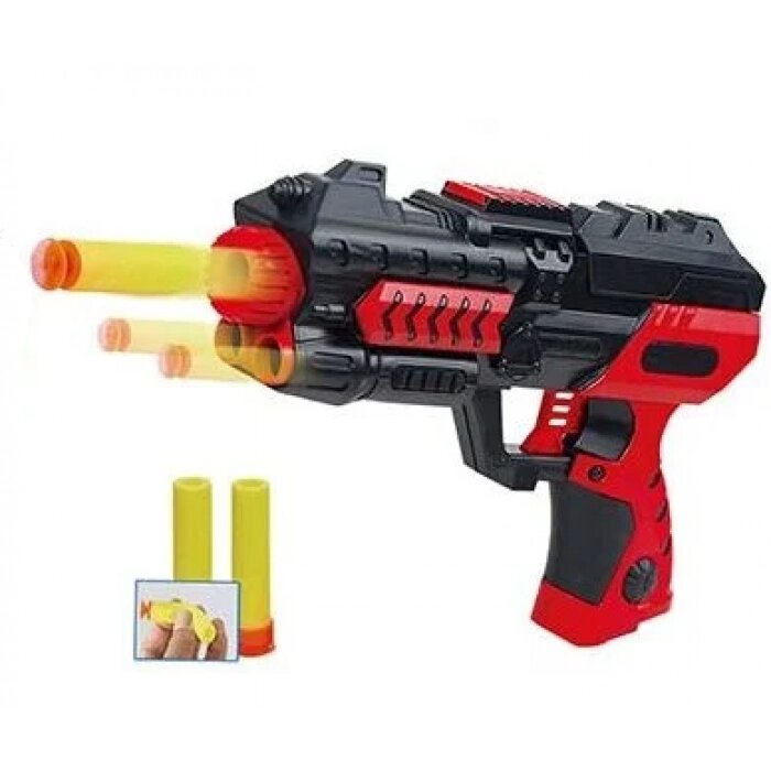 Пістолет іграшковий дитячий 017 B м'які патрони на присоску Червоний від компанії Інтернет-магазин  towershop.online - фото 1
