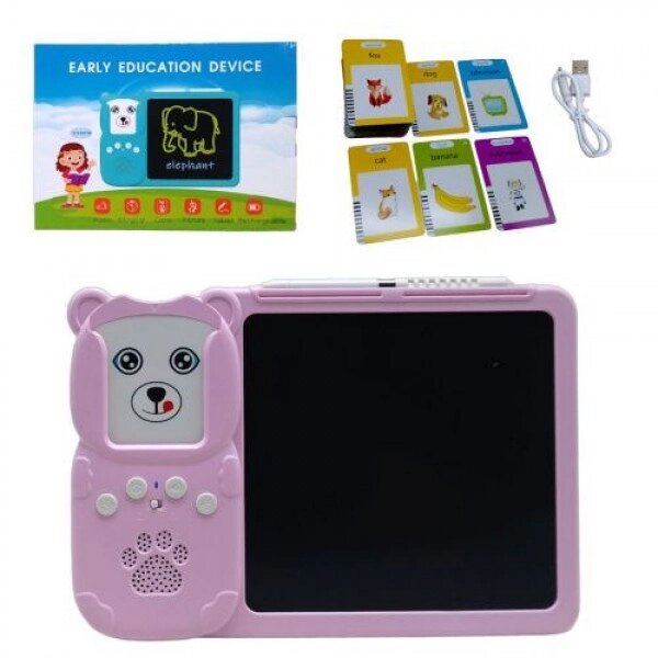 Планшет для малювання LCD Writing Tablet + озвучена абетка Монтессорі 112 карток (рожевий) від компанії Інтернет-магазин  towershop.online - фото 1