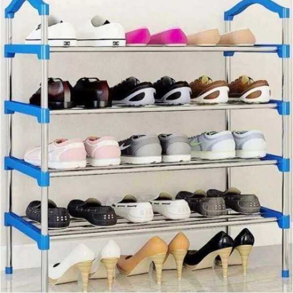 Полиця для взуття Shoe Rack чорного кольору на 4 ЯРУСИ від компанії Інтернет-магазин  towershop.online - фото 1