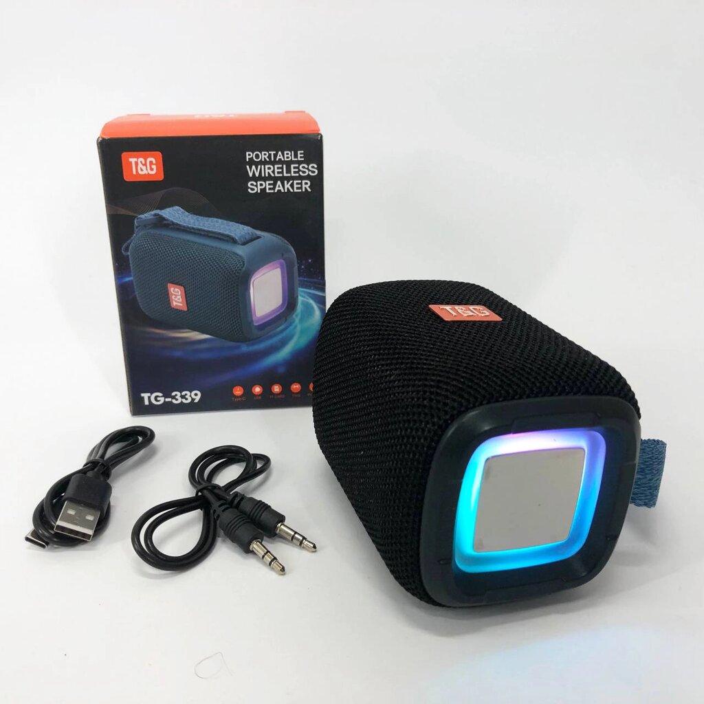 Портативна Bluetooth колонка TG339 5W з RGB підсвічуванням. Колір чорний від компанії Інтернет-магазин  towershop.online - фото 1