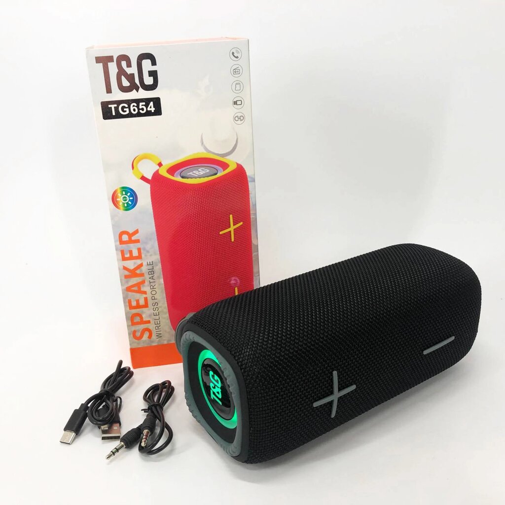 Портативна Bluetooth колонка TG654 8W з підсвічуванням. Колір чорний від компанії Інтернет-магазин  towershop.online - фото 1