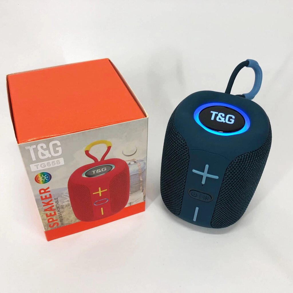 Портативна Bluetooth колонка TG658 8W з RGB підсвічуванням. Колір синій від компанії Інтернет-магазин  towershop.online - фото 1