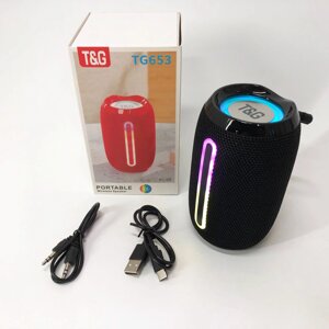 Портативна Bluetooth-колонка TG653 USB з ремінцем. Колір чорний