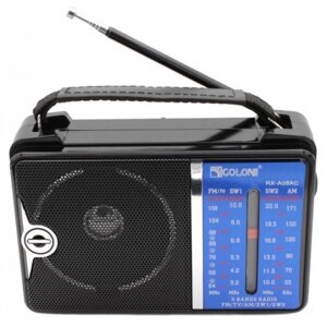 Портативний радіоприймач Golon RX-A06 змінного струму з мережі 220 В чорного кольору з синім
