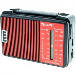 Портативний радіоприймач Golon RX-A08 AC з мережі 220V чорного кольору з червоним
