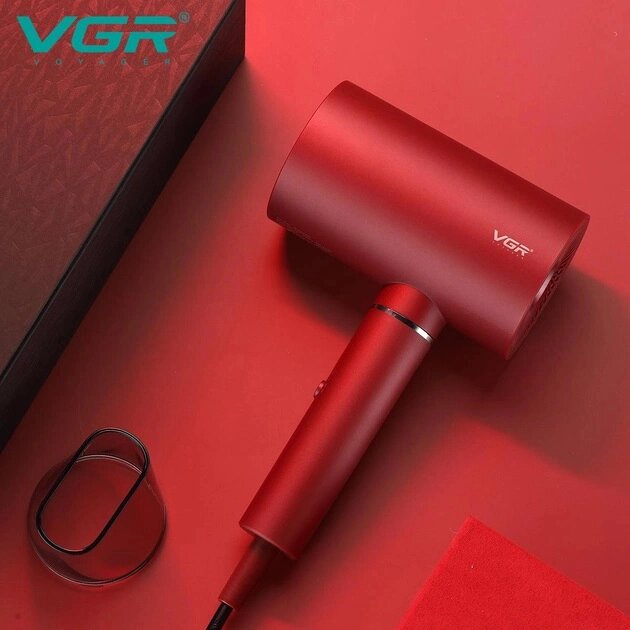 Професійний фен для волосся VGR V-431 потужністю 1600-1800Вт із режимом холодного повітря. Колір червоний від компанії Інтернет-магазин  towershop.online - фото 1
