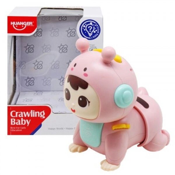 Пупс "Crawling Baby", повзає (рожевий) від компанії Інтернет-магазин  towershop.online - фото 1