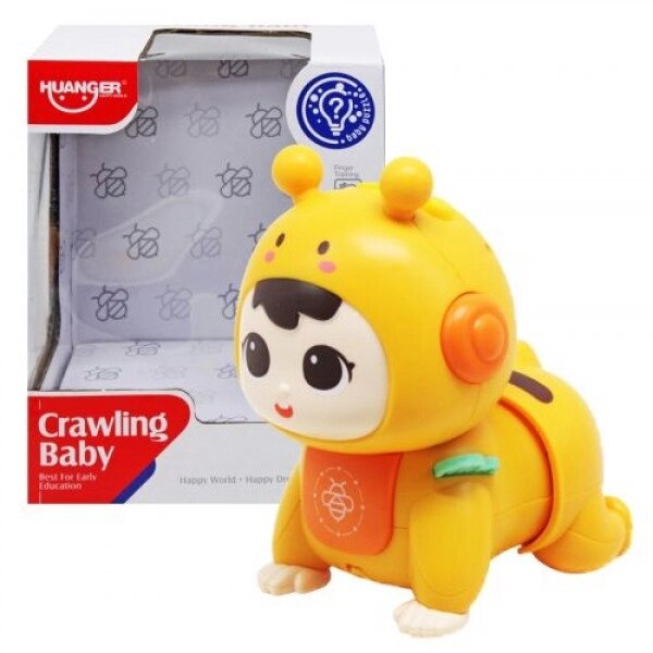 Пупс "Crawling Baby", повзає (жовтий) від компанії Інтернет-магазин  towershop.online - фото 1