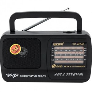 Радіоприймач радіо FM ФМ KIPO KB-409AC Aux Чорний