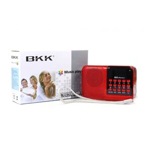 Радіоприймач з FM USB MicroSD BKK S61 радіо на акумуляторі Червоний