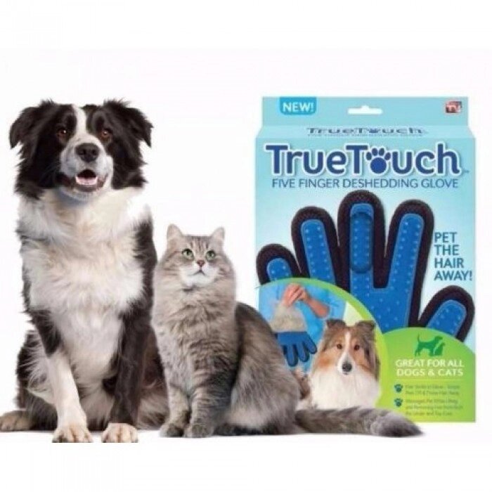 Рукавичка для тварин вичісування True Touch Pet Brush Gloves від компанії Інтернет-магазин  towershop.online - фото 1