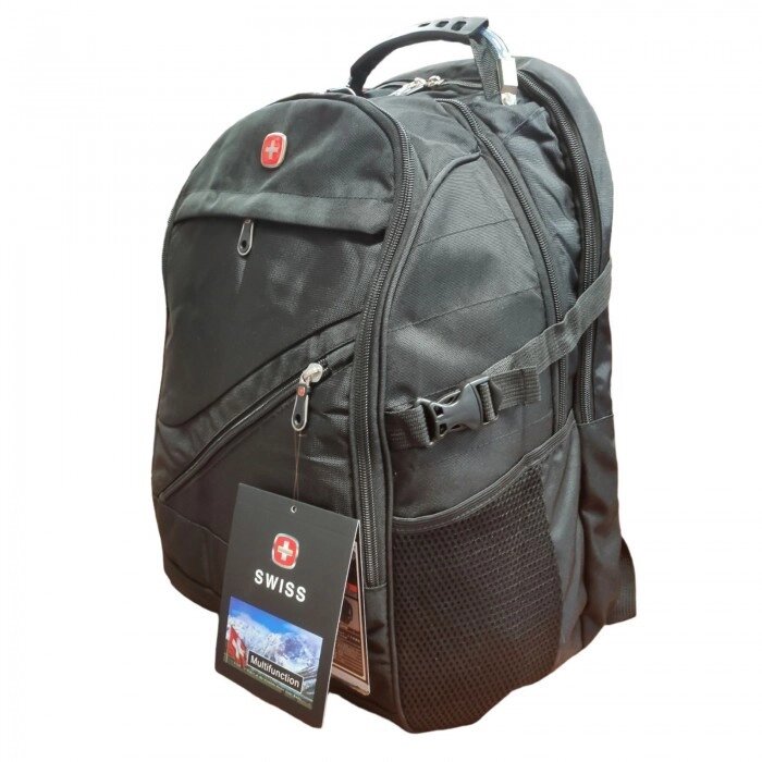 Рюкзак міської Swiss Bag 8810 з дощовиком 50*33*25 см 32 літри з USB і AUX виходами Чорний від компанії Інтернет-магазин  towershop.online - фото 1