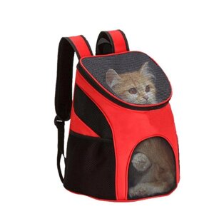 Рюкзак котів для котів та собак з сітчастими вставками, червоний