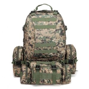 Рюкзак тактичний військовий з підсумками 55 л Tactical Backpack B08 Піксель