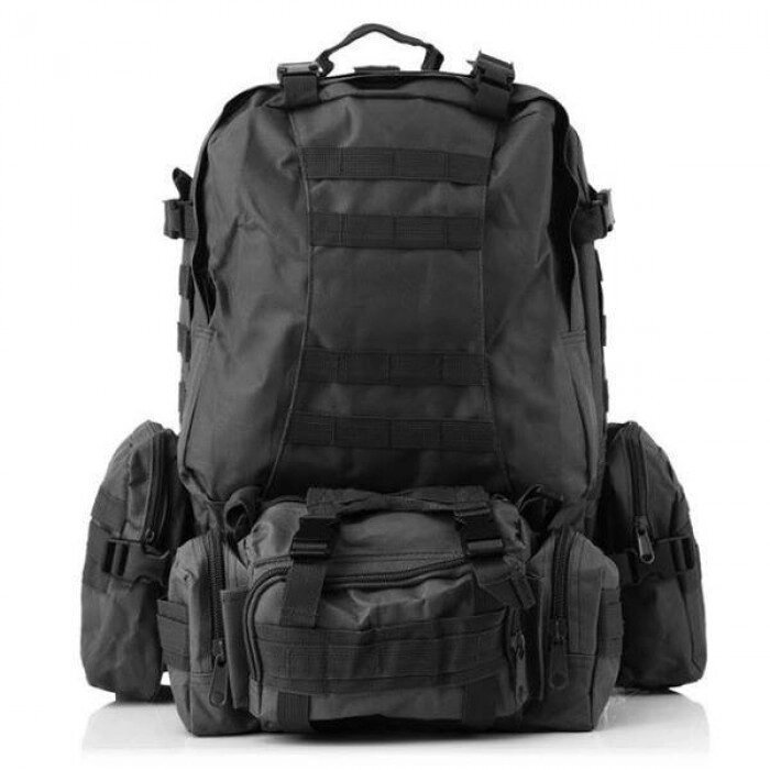 Рюкзак тактичний військовий з підсумками 55 л Tactical Backpack B08 Чорний від компанії Інтернет-магазин  towershop.online - фото 1