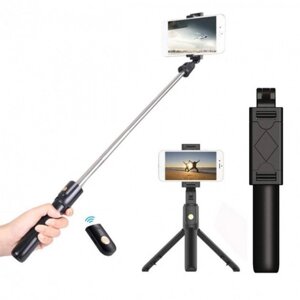 Селфі палиця штатив тринога для телефону Bluetooth з пультом Selfie Stick K07 Чорний