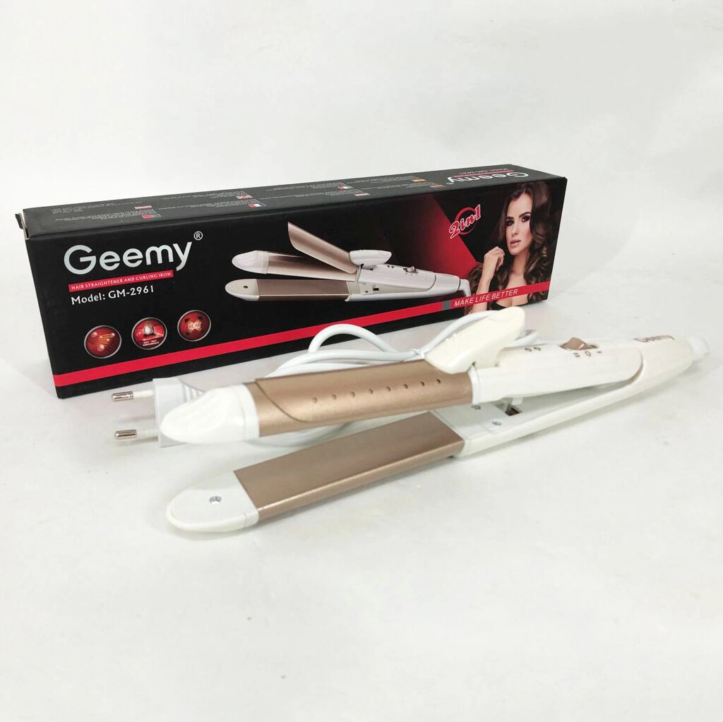 Щипці прасування для волосся GEMEI GM-2961, стайлер для завивки, прилад для завивки волосся, праска від компанії Інтернет-магазин  towershop.online - фото 1