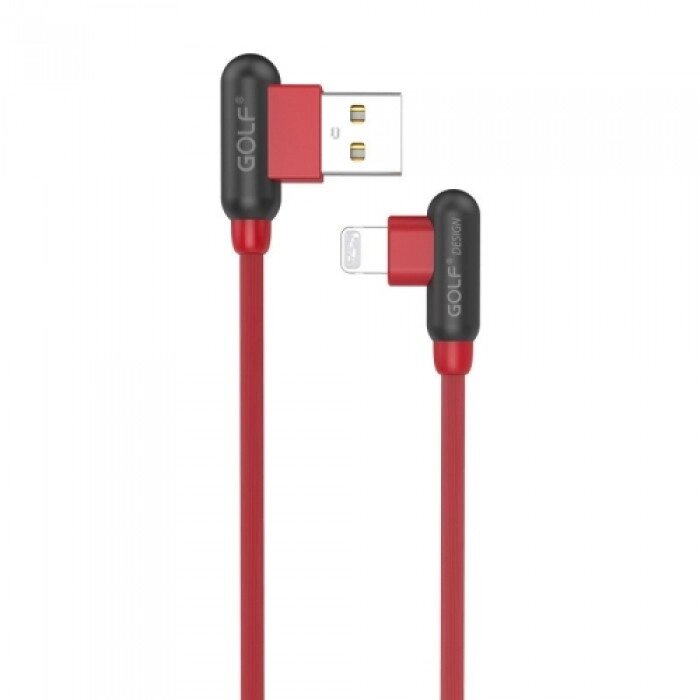 Шнур для заряджання Iphone USB GOLF GC-45 кабель 2,4A Червоний від компанії Інтернет-магазин  towershop.online - фото 1