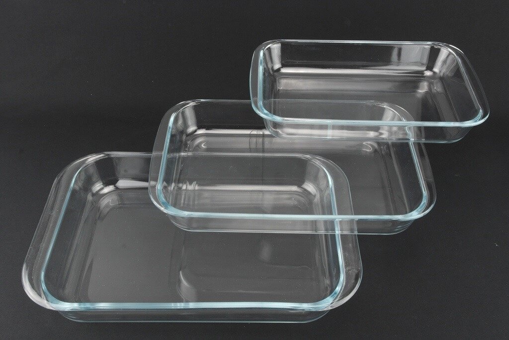 Скляний теплостійкий форму для випічки набору з 3 штук від компанії Інтернет-магазин  towershop.online - фото 1
