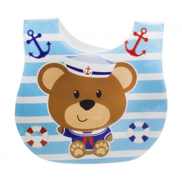 Слинявчик з прозорою кишенею "Ведмедик морячок" від компанії Інтернет-магазин  towershop.online - фото 1