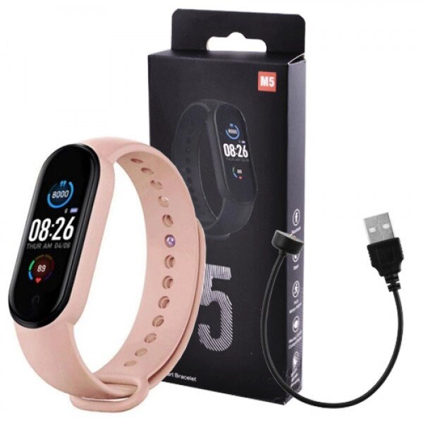 Смарт браслет M5 Smart Bracelet Фітнес трекер Watch Bluetooth. Колір: рожевий від компанії Інтернет-магазин  towershop.online - фото 1