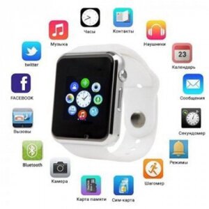 Смарт-годинник Smart Watch A1 розумні електронні зі слотом під sim-карту + карту пам'яті micro-sd. Колір: білий