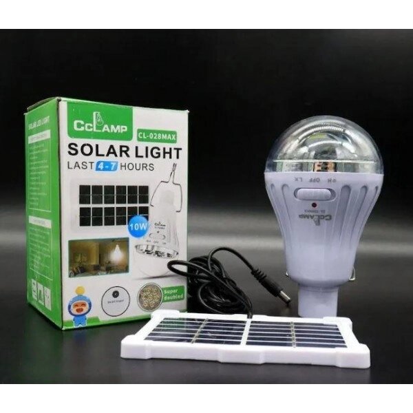 Сонячна лампочка з акумуляторною батареєю CL-028MAX / Аварійна LED лампа від компанії Інтернет-магазин  towershop.online - фото 1