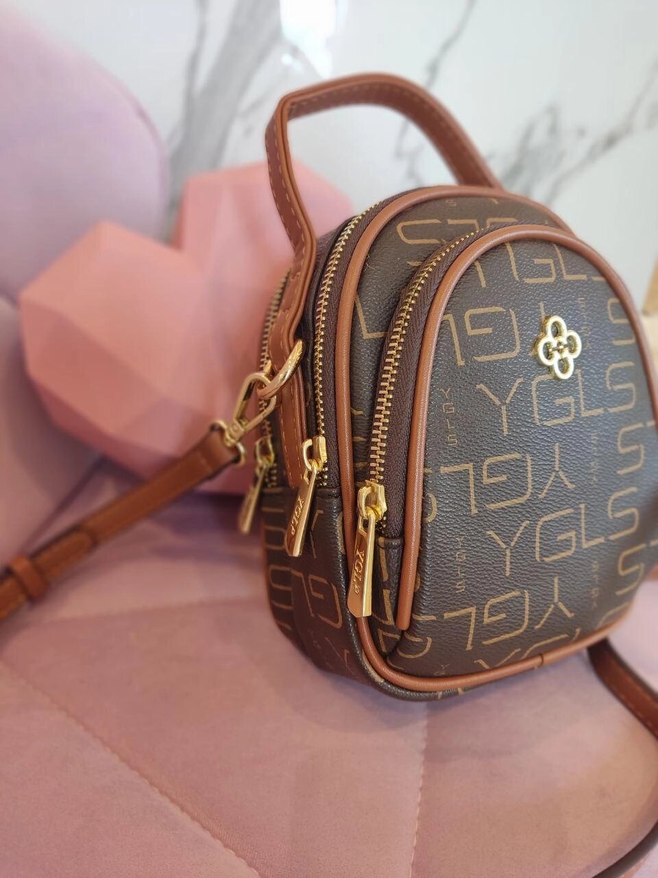 Стильна міні сумка для бездоганного образу коричневий ПРИНТ від компанії Інтернет-магазин  towershop.online - фото 1