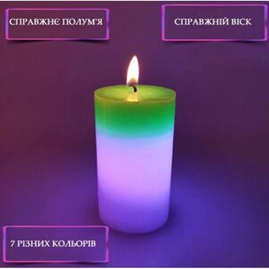 Свічка з воску з підсвічуванням Magic Candle 7 color свічка Зелена