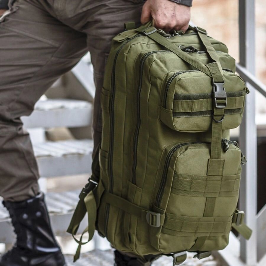 Тактичний рюкзак, похідний рюкзак, 25л, тактичний військовий рюкзак. Колір хакі від компанії Інтернет-магазин  towershop.online - фото 1