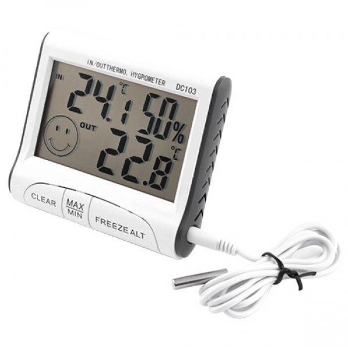 Термометр, гігрометр, метеостанція, годинник Generic DC103 + виносний датчик від компанії Інтернет-магазин  towershop.online - фото 1