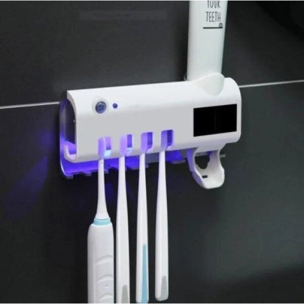 Тримач діспенсер для зубної пасти і щіток автоматичний УФ-стерилізатор Toothbrush sterilizer W-027 від компанії Інтернет-магазин  towershop.online - фото 1