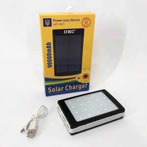 УМБ Power Bank Solar 90000 mAh мобільне зарядний з сонячною панеллю і лампою, Power Bank Charger Батарея